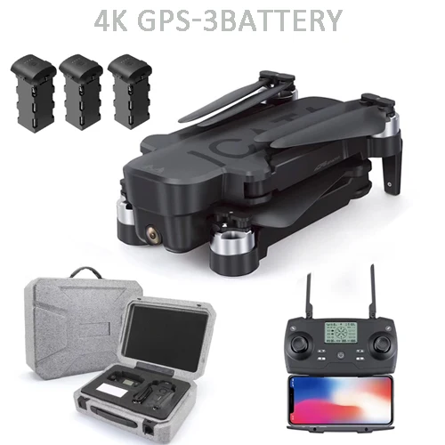 ICAT6 gps Радиоуправляемый Дрон селфи с 4K HD камерой WiFi FPV оптический поток умный бесщеточный Квадрокоптер складной рычаг Дрон Vs CG033 - Цвет: 4K GPS with 3battery