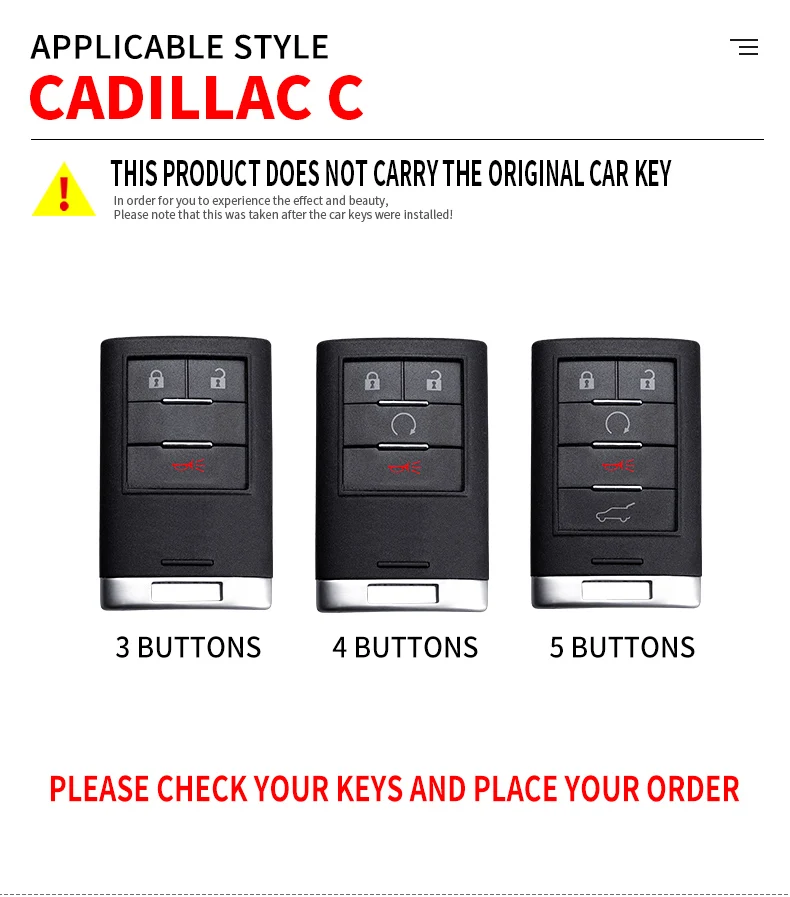 Custodia per chiave auto in lega di zinco per Cadillac CTS ATS XTS SLS SRX XLS DTS STS Seville Escalade 3/4/5Button Chevrolet C7 Corvette 6 Custodia per chiave auto in lega di zinco per Cadillac CTS ATS XTS SLS SRX XLS DTS STS Seville Escalade 3/4/5Button Chevrolet C7 Corvette - H70fa55a0ad404d1683057950ee70e96am
