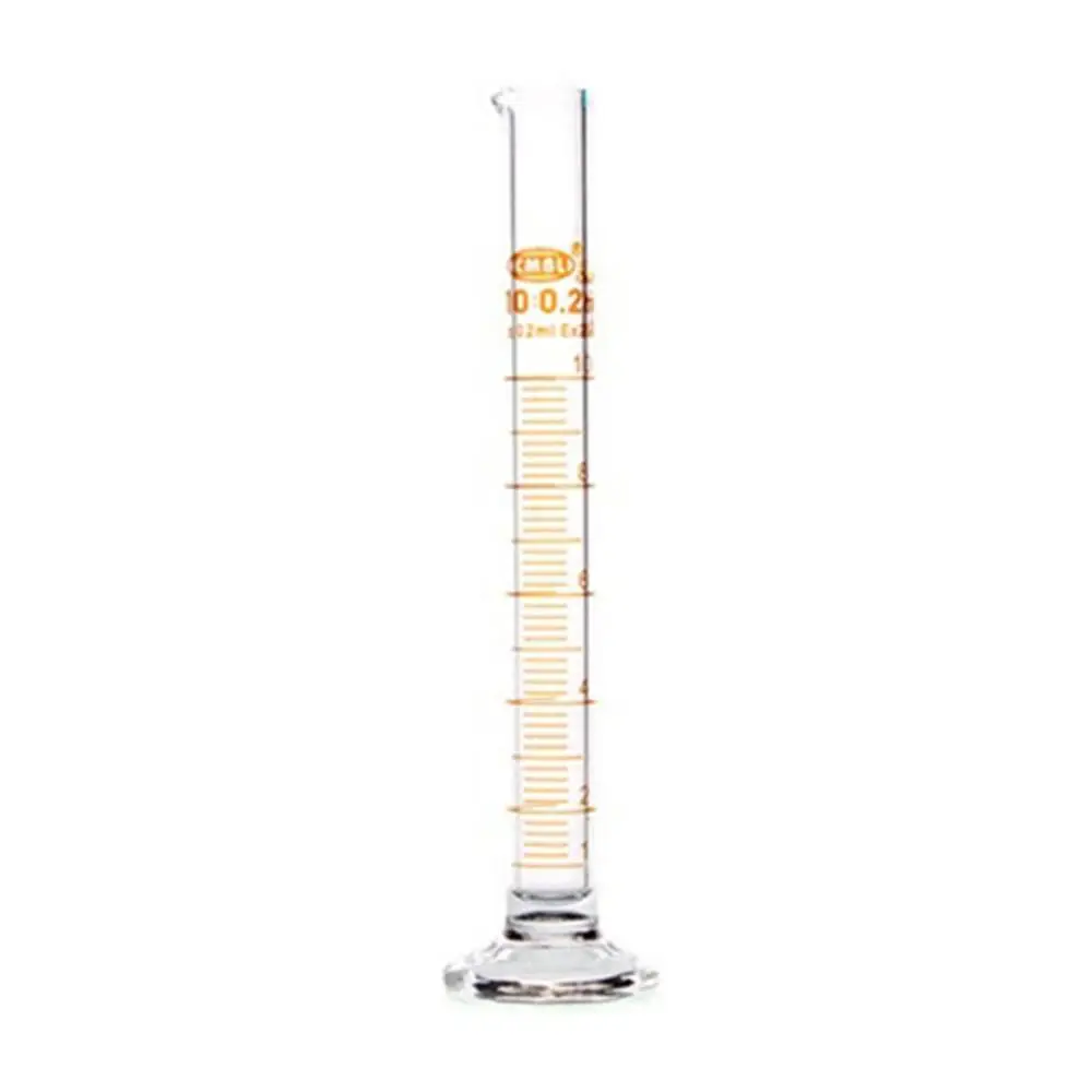 10ml Glass Measuring Cylinder Graduated Spout Mouth Laboratory Glassware