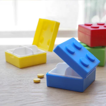 

Blocks Travel Vitamin Medicine Pill Box Case Holder Daily Tablet Holder Storage Dispenser Organizer Stackable Storage Container