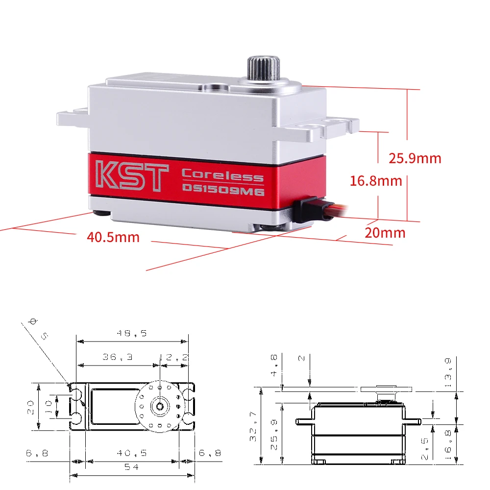 KST DS1509MG 7 12 кг Цифровой без сердечника 360 градусов серво мотор для Бла (беспилотный