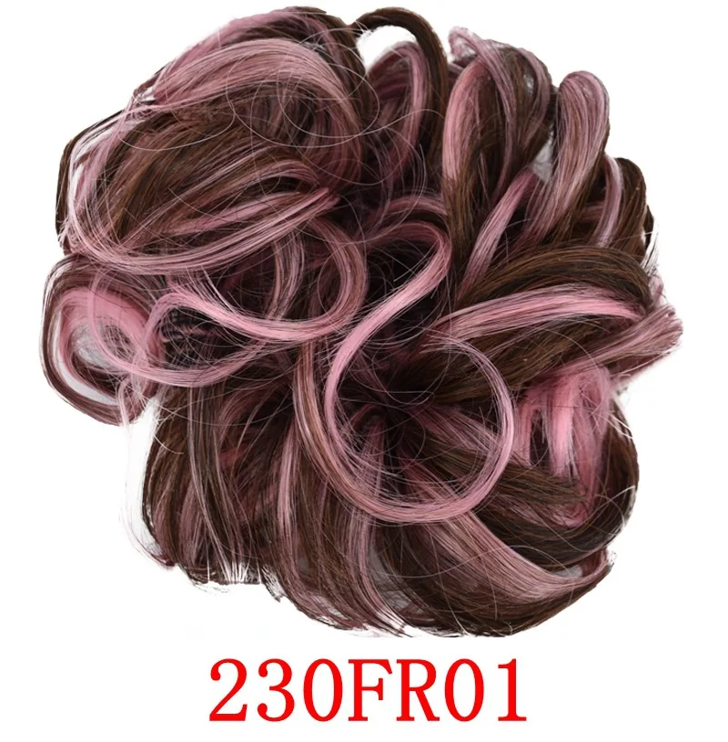 1 шт Женская мода Кудрявые Волнистые Синтетические волосы булочка шиньон аксессуары для волос шиньон хвост волос эластичная резинка для волос 18 цветов