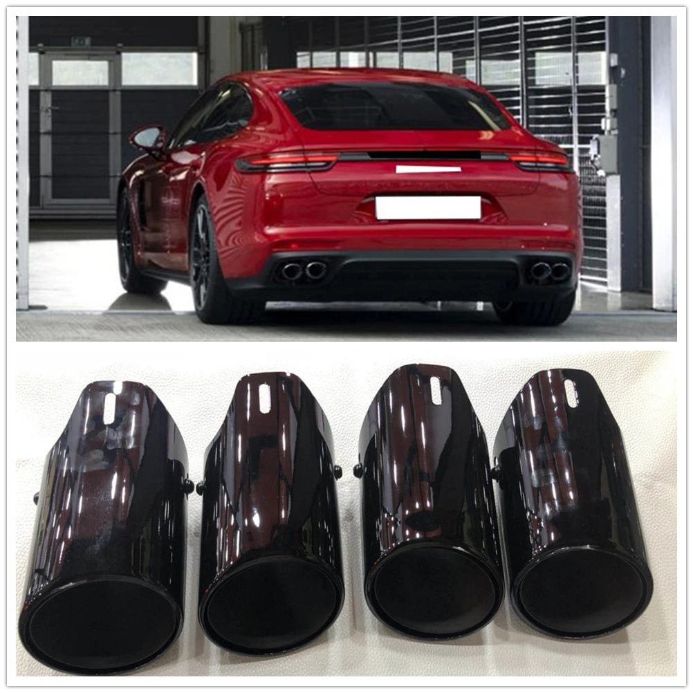 

Exhaust Tips Muffler Modified Tail throat Pipe For 2017 2018 Porsche Panamera 9A7-253-823-00 971.253.823.B B AMA