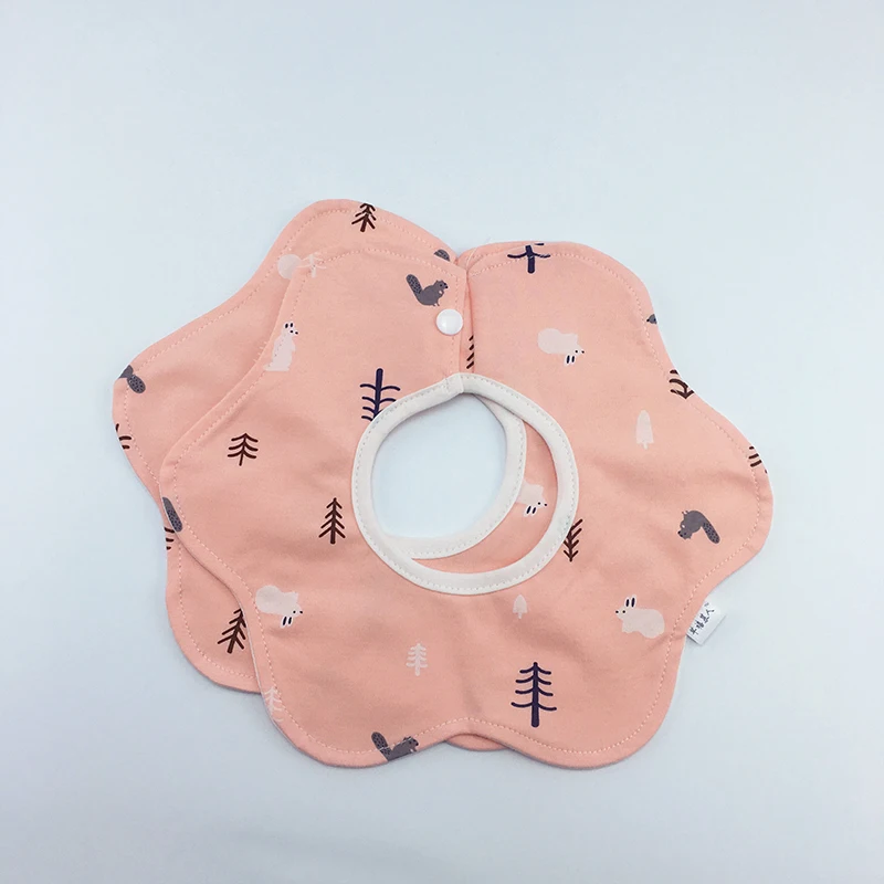 Baby Waterproof Bibs Bandana feeding Bibs 360 cotton Burp Cloths Round Saliva towel Printing animal BMT071