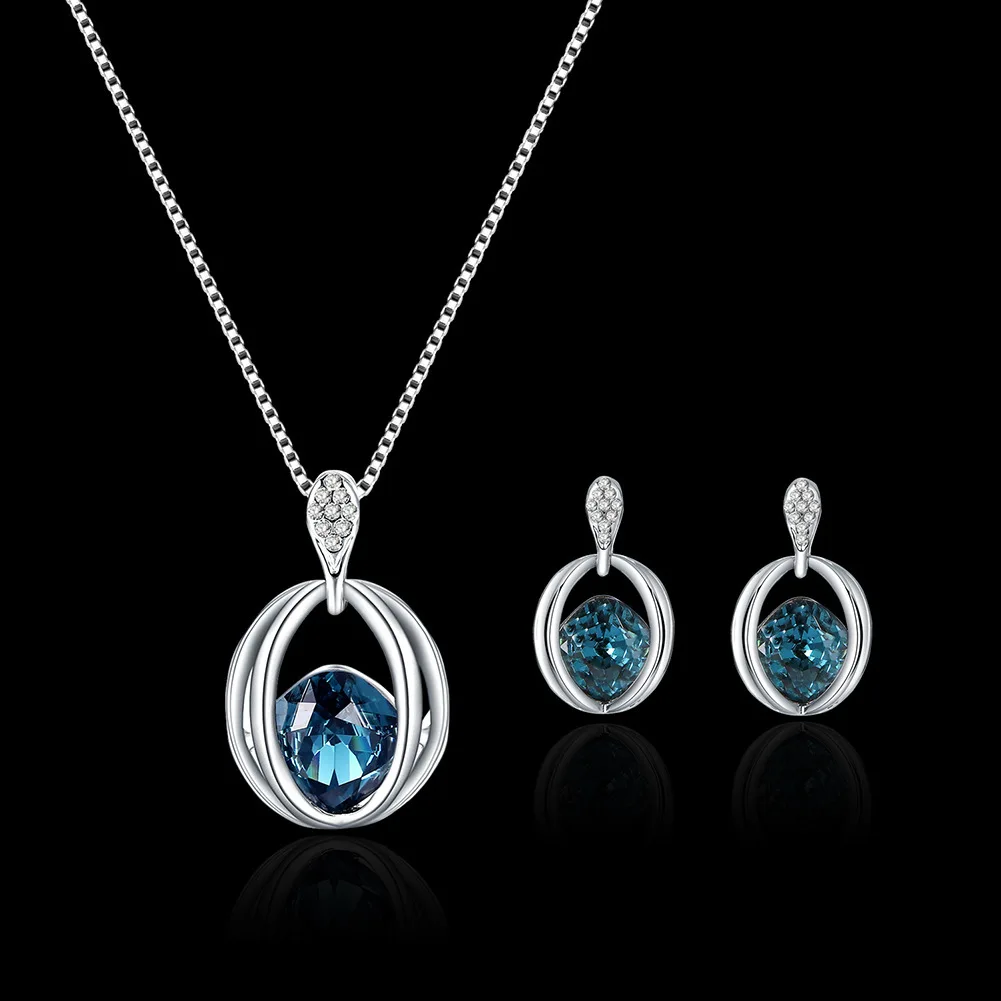 

Manufacturers Direct Selling 2018 New Style Cross Border Europe And America Fashion with Crystal Ornament Set Bride Necklace Ear