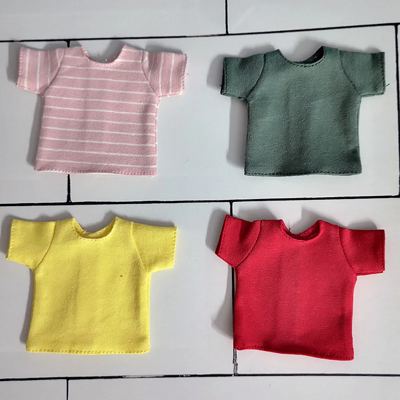 Blyth Cotton T-shirt Colorful Stripe Doll Clothes Short Sleeve Shirt For Pullip Blyth Doll Accessories Clothes doll accessories doll clothes doll clothes accessories