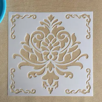 

Mandala 1pc 15 * 15cm mold DIY home decoration drawing template laser cutting wall template painting tile tiles stencil