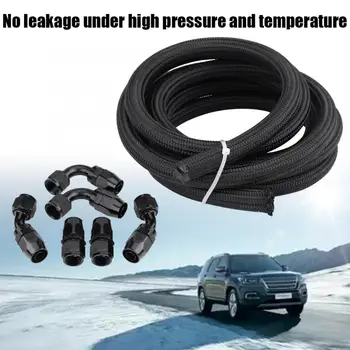 

12FT/360cm AN10 Fitting Stainless Steel Nylon Braided 500psi Oil Fuel Hose Line with End Sensor Line Tube