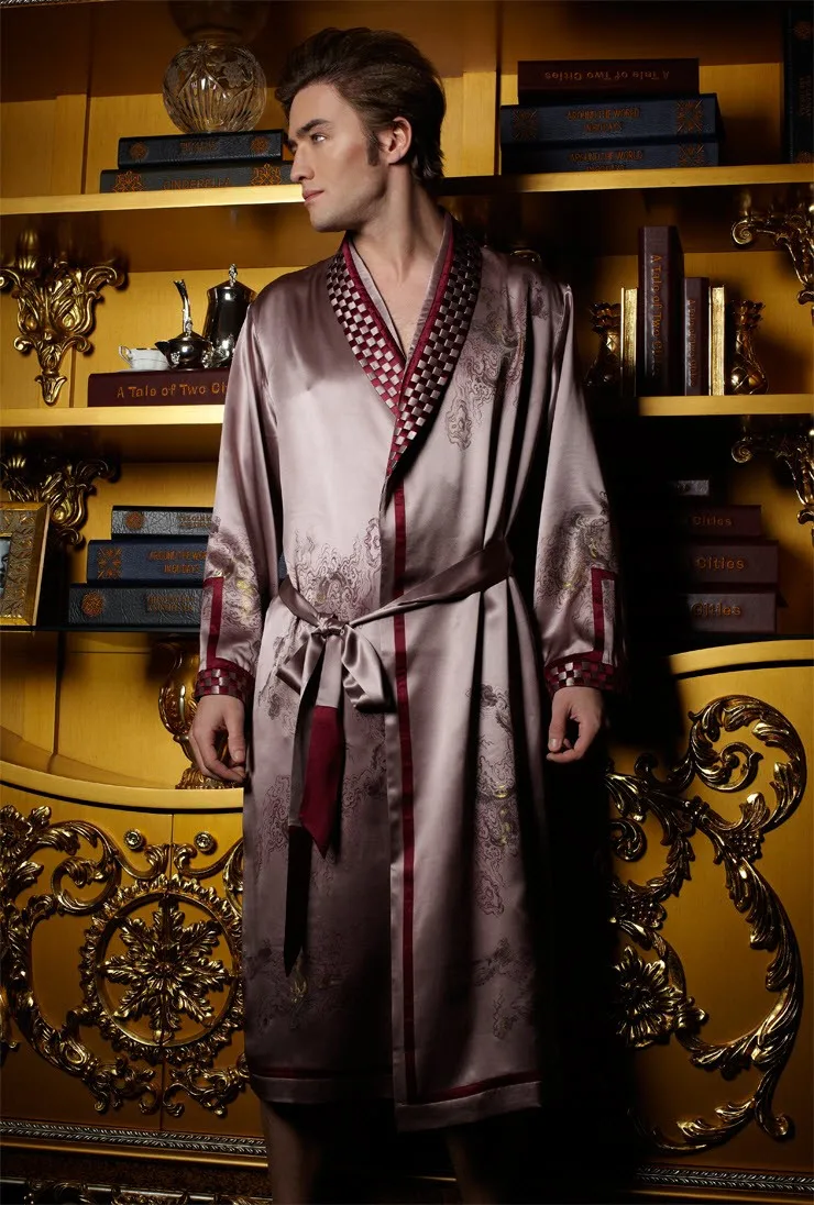 mens silk kimono dressing gown