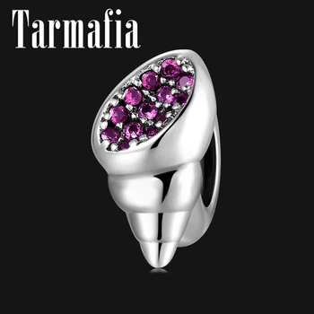 

2020 New Fine Jewelry Charm 925 Sterling Silver Small conch Stopper Beads With Saprkling Zircon Fit Original DIY Bracelet Making