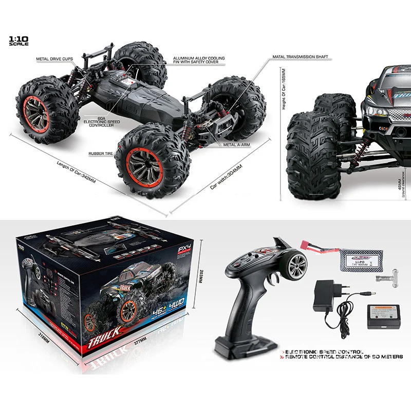 Высокая скорость 50 км/ч 4WD 2 4 ГГц дистанционное управление Радиоуправляемый