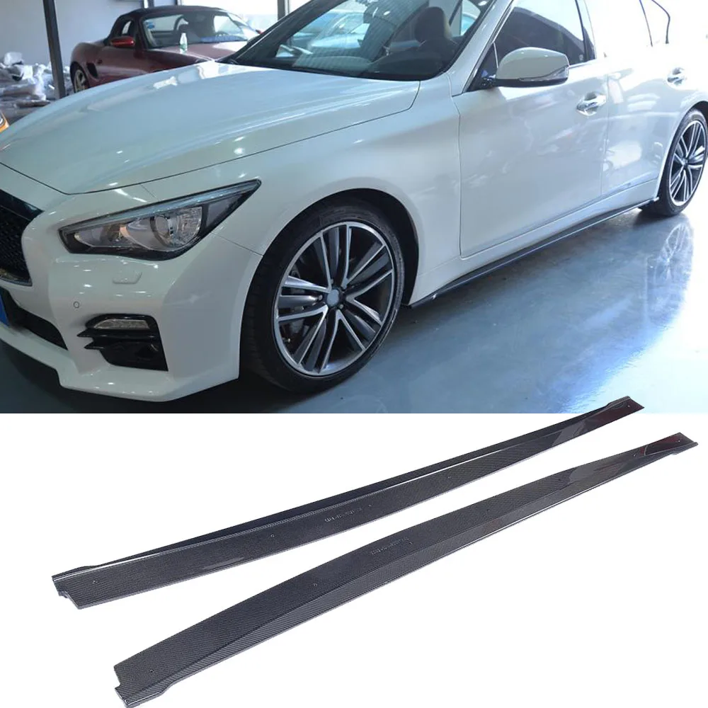 Боковые юбки из углеродного волокна для Infiniti Q50 Седан 4 двери 2013 2017 боковые