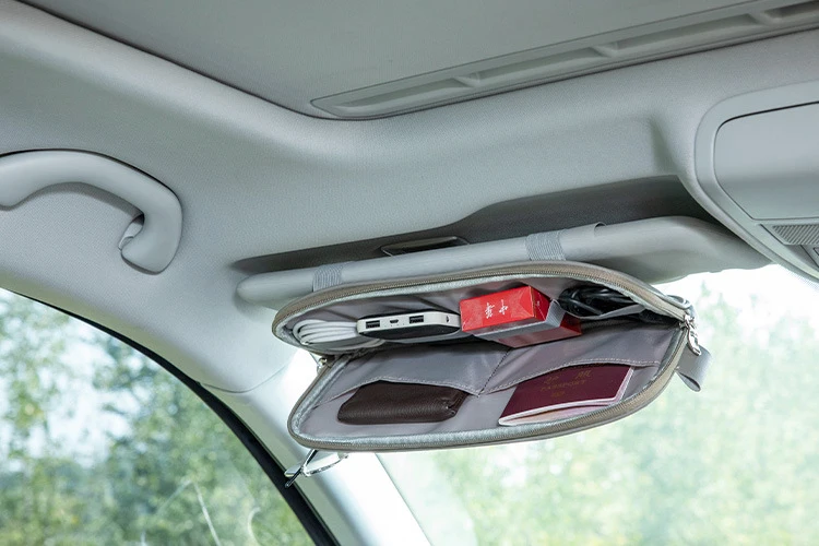 Sun Visor Organizer Auto Sun Visor Organizer Storage Box Sunglasses Clip Stowing Tidying Bag Bill Pen Card Holder CD DVD Organizer With Zipper