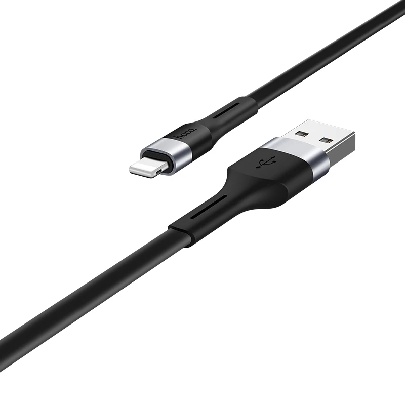 HOCO X34 USB кабель для iPhone 11 X Xs Max 2.4A Быстрая зарядка USB кабель для передачи данных для iPhone 8 7 6Plus USB шнур для зарядки - Цвет: black