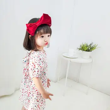 

Children Spring and Summer 2020 New Short Sleeve Cotton Star Princess Dress Girl Back Bow A Line Fashion Dresses