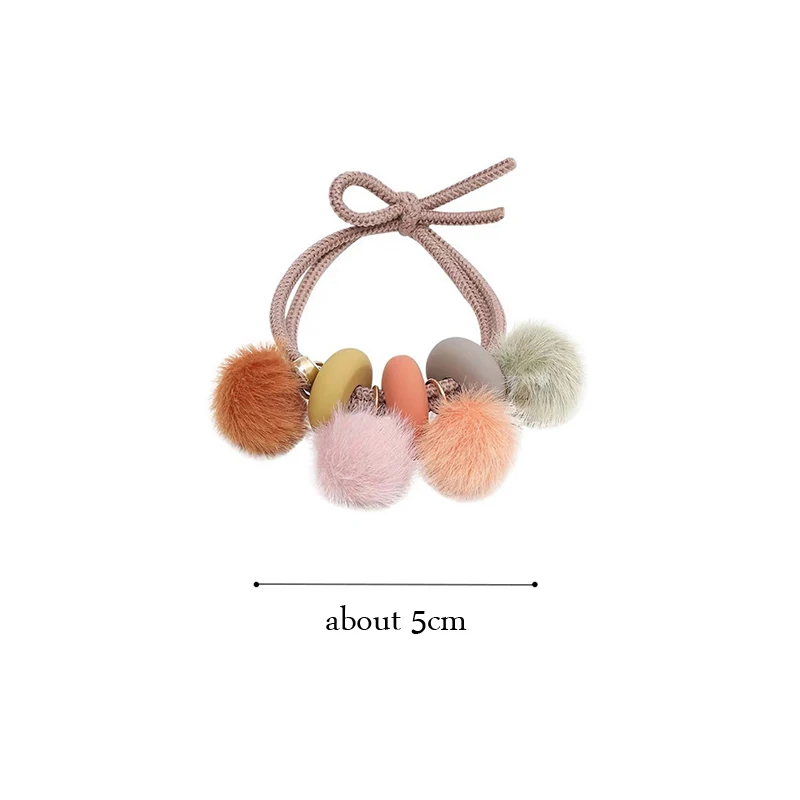 Autumn and Winter New Plush Double High Elastic Hair Band Simple Candy Color Headbands Scrunchie Ponytail Holder Headwear Female