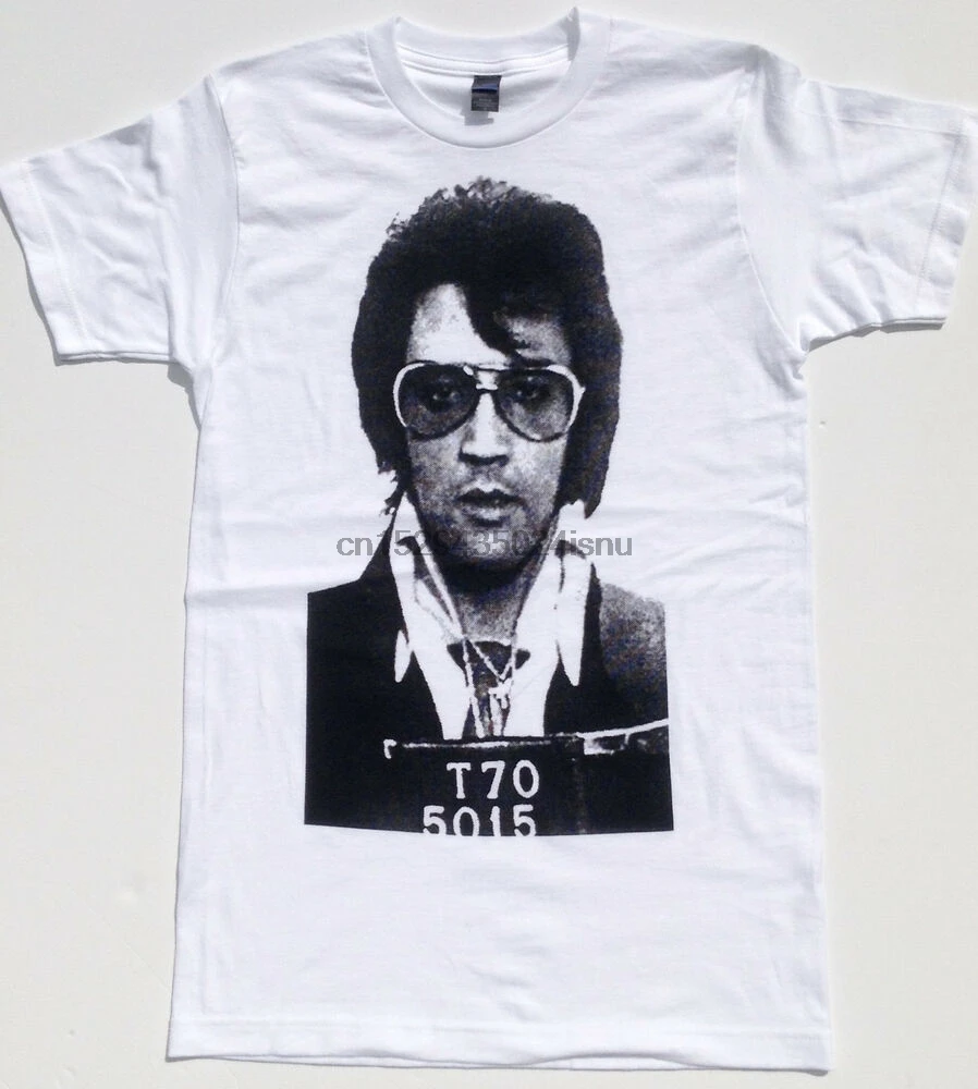 Футболка ELVIS MUGSHOT $15 размеры S-XL Бесплатная доставка ROCK OUTLAW Новая графическая