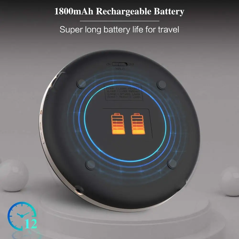 Tocador de cd Touch e Display de Retroiluminação Reprodutor de Música 5.0 com Transmissor Hott Portátil Recarregável Bluetooth Botão fm - Image 6
