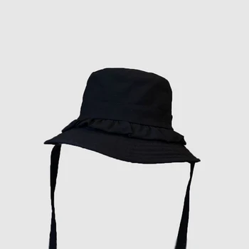 

Hat female Japanese bandage fisherman hat summer big brim lotus leaf basin hat sun hat