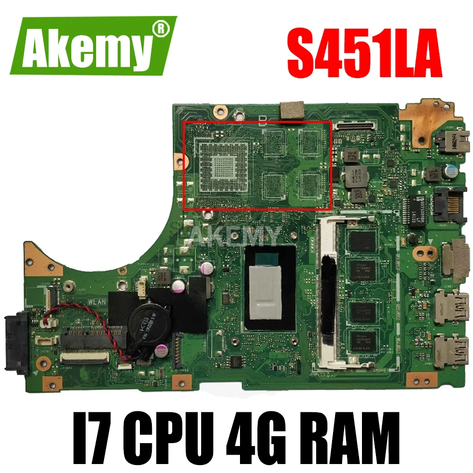 S451LA I7 CPU 4G RAM материнская плата для Asus S451L S451LN S451LD ноутбука | Компьютеры и офис