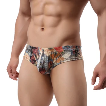 

Male Underwear Sexy Men Small Boxer Underpant Male Panties Homme Flowers Printed Cueca Hot Sale Men's Boxers Underpant Gay