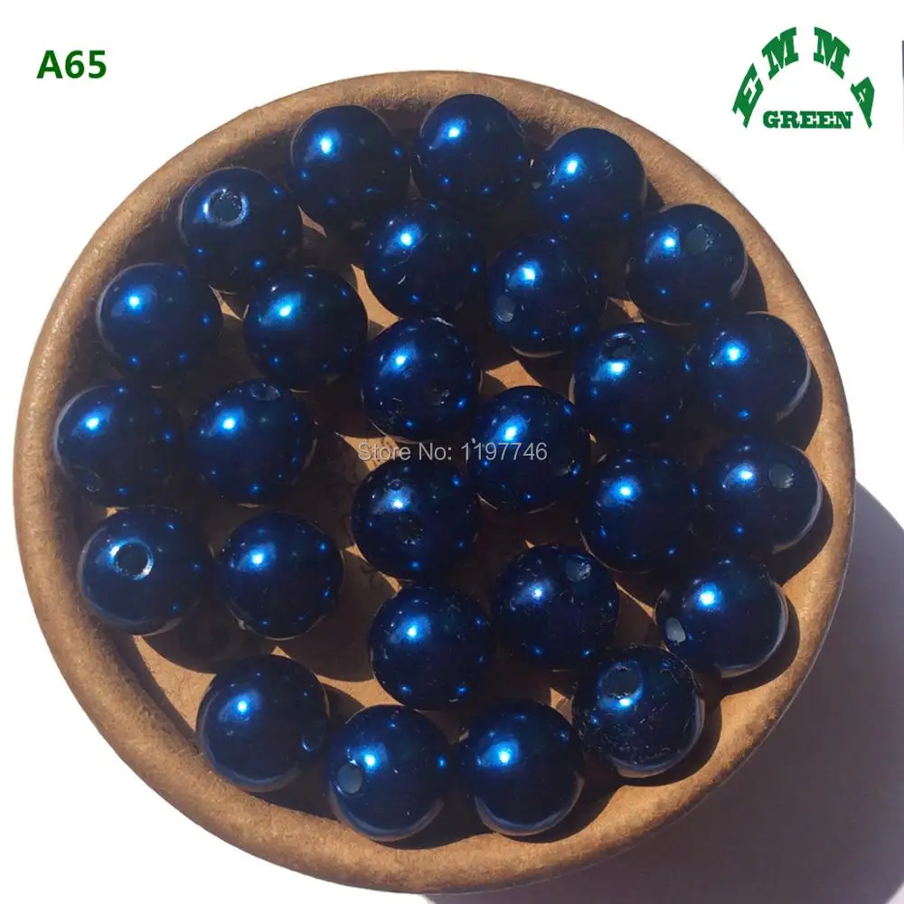Chunky Bead Pearl Beads for Jewelry Making 6mm to 30mm retro Loose Pearl Bead for Kids A65 Royal Blue Round Pearls