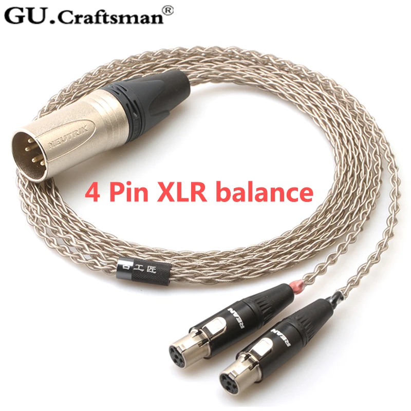 GUcraftsman 6n серебро для AUDEZE LCX-X LCD-XC LCD2 LCD3 LCD4 4Pin XLR 2,5 мм/4,4 мм Balanec кабели для наушников