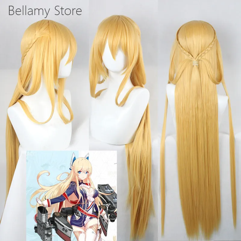 

Azur Lane HMS Glorious Heat Resistant Cosplay Costume hairwear Wig+Wig Cap