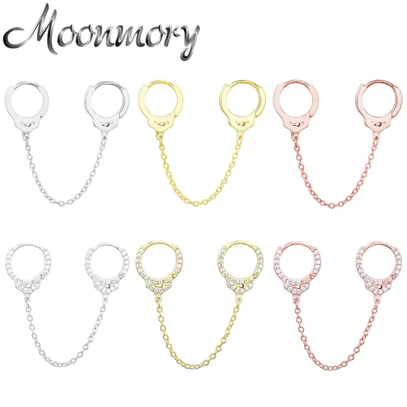 Женские серьги наручники Moonmory Клипсы из стерлингового серебра 925 пробы с