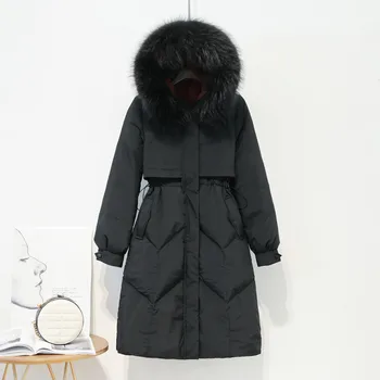 

2019 Brand Winter White Duck Down Jacket Women Long Down Parka Thick Warm Down Coat Female Outwear Jackets Hiver LW1624