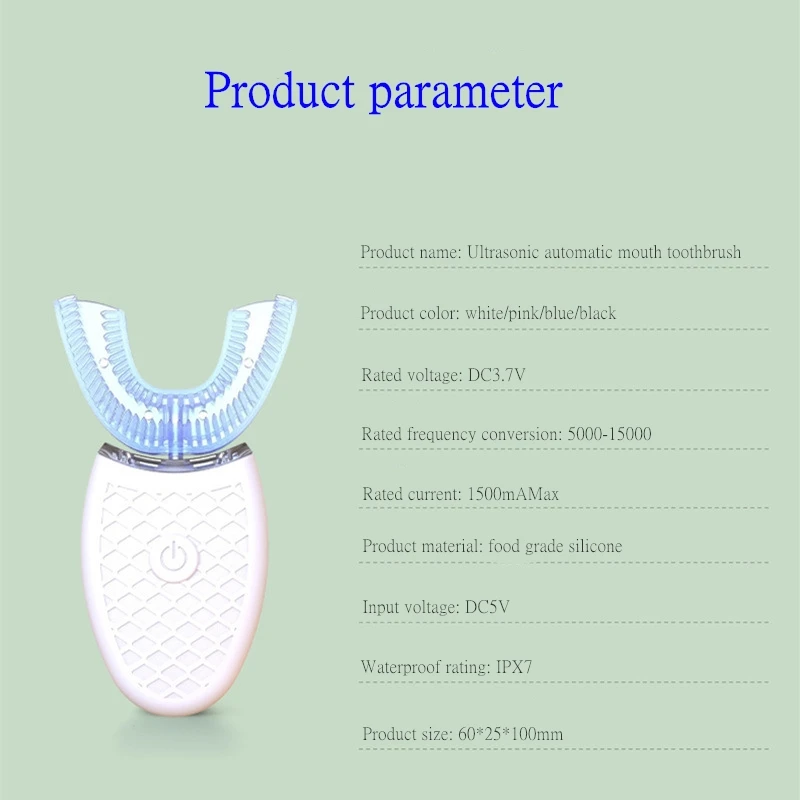 360 Degree Automatic Sonic Electric Toothbrush Silicone Ultrasonic Electronic U Type Tooth Brush USB Rechargeable Teeth Cleaner 360 Degree Automatic Sonic Electric Toothbrush Silicone Ultrasonic Electronic U Type Tooth Brush USB Rechargeable Teeth Cleaner