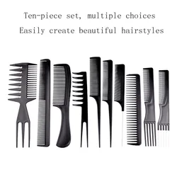 10-Piece Stylist Anti-Static Hair Comb Multifunctional Hair Styling Hair Combing Comb Makeup Haircut Hair Care Styling Tool Set