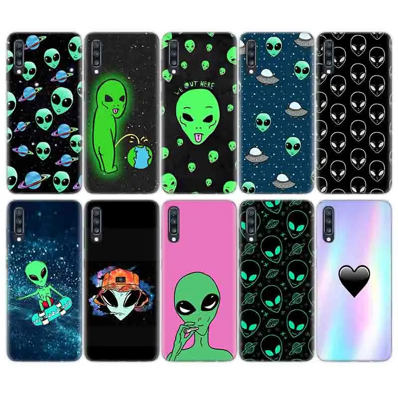 Alien Smoking Print Silicon Phone Case For Samsung S9 S8 A6 A8 J4 J6 Plus + A7 A9 J8 2018 S6 S7 Edge Note 10 Pro 9 8 Cover |