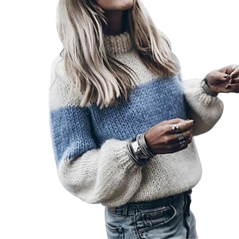 

ADISPUTENT Women 2019 Spring Autumn NEW All-match Casual O-Neck Striped Pullover Sweater Long Sleeve Knitting Sexy Sweater