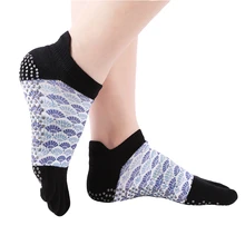 1 пара Женские хлопковые носки на пять пальцев для йоги с захватами дышащие Противоскользящий пол носки для Гимнастика-Пилатес фитнес Барр, размер 36-39