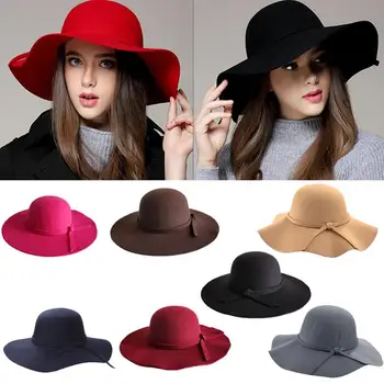 

Sunhat Popular Elegant Hairy Big Hat Beach Wear Beauty Women Fashion Beach Hat Bowknot Cap Cute Korean Ladies Hat