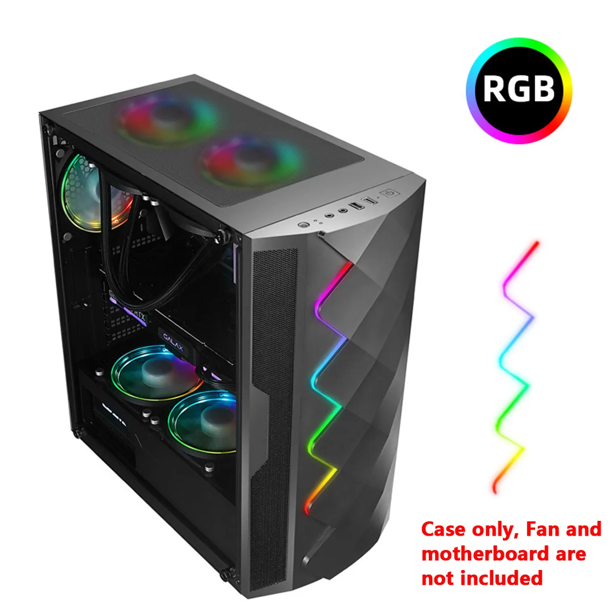 

S SKYEE Electric Contest PC Case Toughened Glass with RGB Light Graphics Card Bracket ATX/MATX/ITX Support Water Cooling 8 Fans