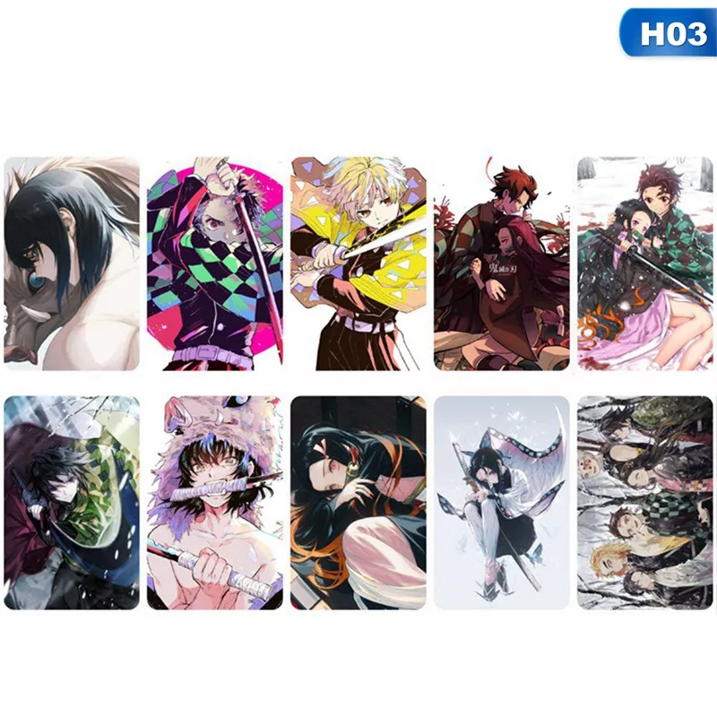 10 шт. Набор стикеров с героями мультфильма Demon Slayer Kimetsu no Yaiba для самостоятельной