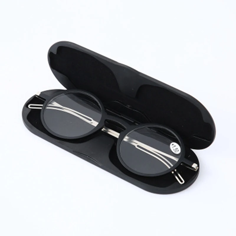 May Flower Anti-blue Ray Reading Glasses Thin Protable Presbyopic Eyeglasses With Case Round Glasses Frame For Men Readers+1.5+2 2
