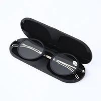 May Flower Anti-blue Ray Reading Glasses Thin Protable Presbyopic Eyeglasses With Case Round Glasses Frame For Men Readers+1.5+2 2