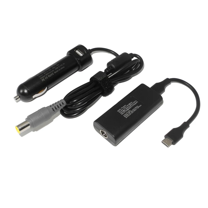 

USB C Type-C PD 65W Car Charger for Laptop Mobile Phone DC Car Power Adapter For Lenovo Thinkpad X60 X61 Z60 Z61 X200 X300 T60