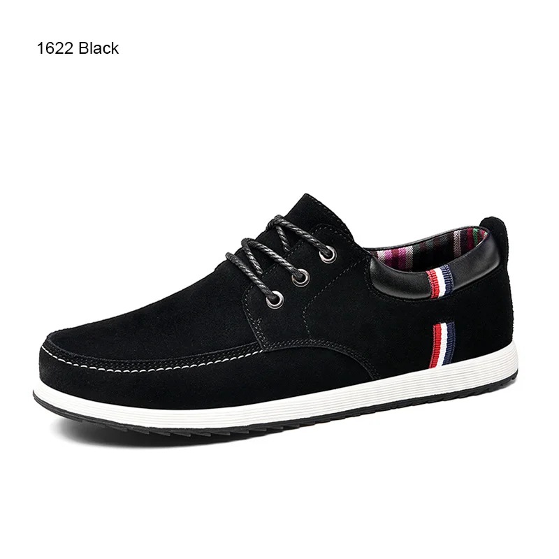S1622 black SUROM/ мужская кожаная повседневная обувь; замшевые мокасины; мужские лоферы; Роскошные Брендовые мужские водонепроницаемые Мокасины на шнуровке; кроссовки на плоской подошве - Цвет: S1622 black