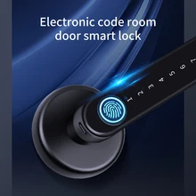 Cerradura de puerta con huella dactilar, dispositivo electrónico de bloqueo con teclado biométrico inteligente, contraseña, palanca, desbloqueo por aplicación, entrada sin llave