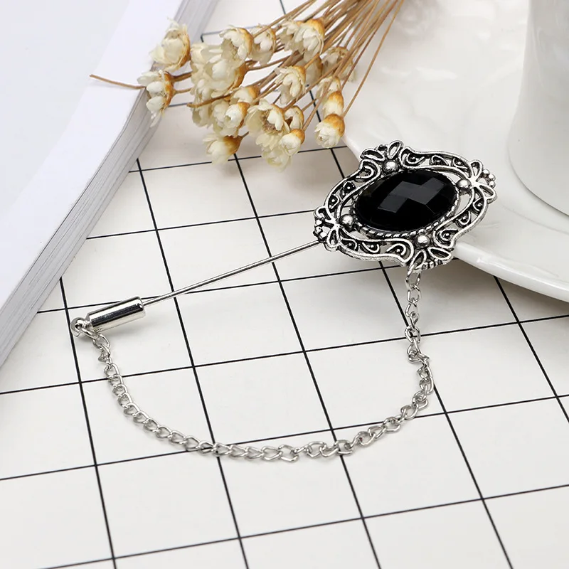 Alloy Rhinestone Lapel Stick Pin Brooch Pin Suit Shirt Pin For Mens Gifts Fashion Jewelry