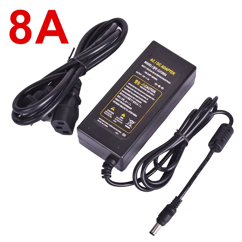 8A 12 V адаптер питания DC12V Универсальный адаптер 1A 2A 3A 5A 6A 8A 10A AC 110V 220V 240V к DC 12 V 12 V 12 V источник питания для светодиодной ленты - Цвет: 8A