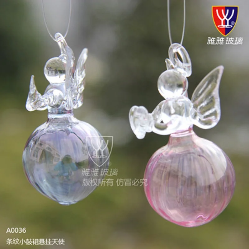 

Creative Handmade High Borosilicate Glass Prayer Angel Pendant Home Christmas wedding Decoration Crafts Wholesale Lovely Gift