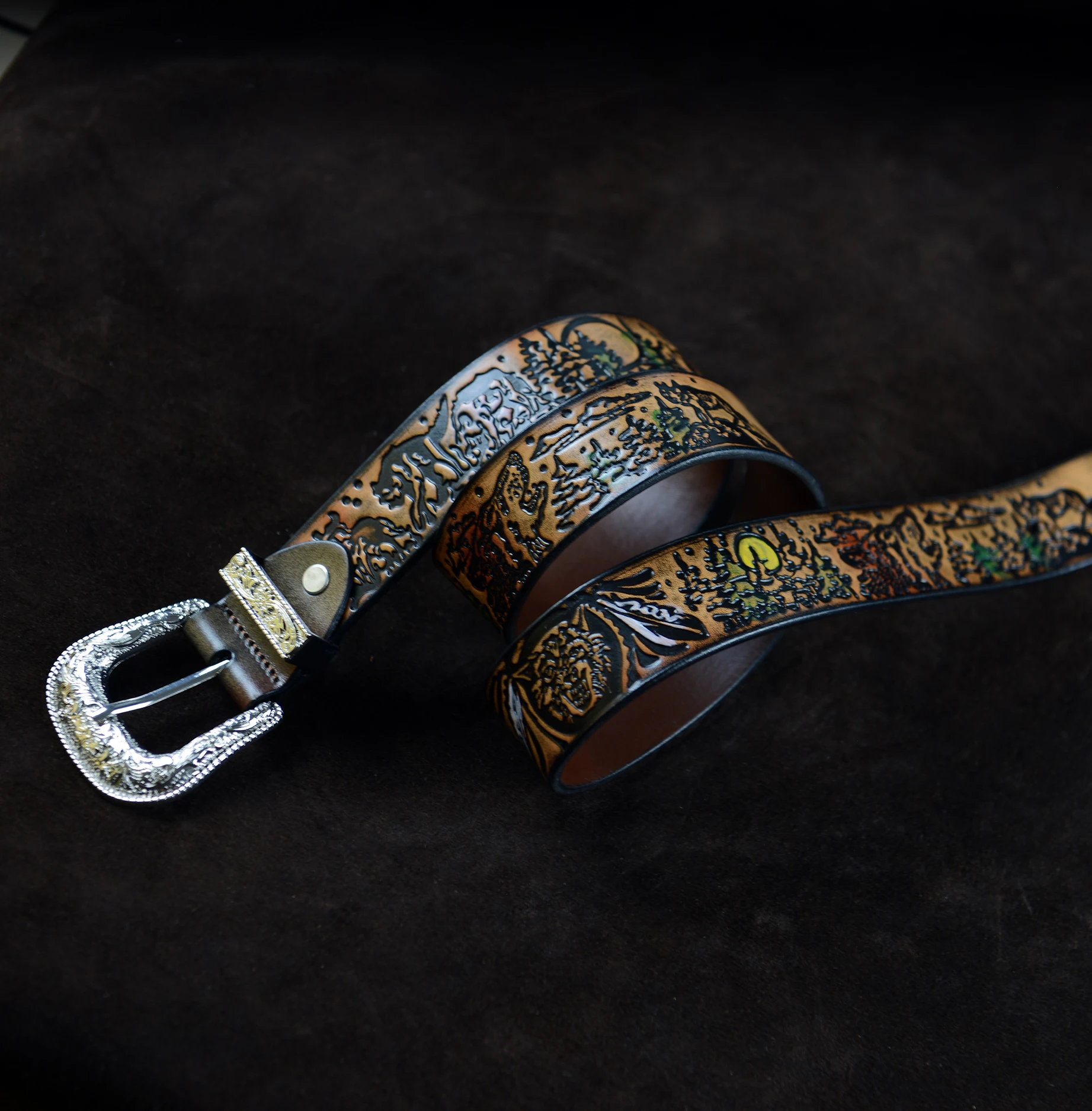 

Belts For Men Cow Genuine Leather Embossing Belt Male Punk Belt for jeans Vintage Pin Buckle Strap Men's belt