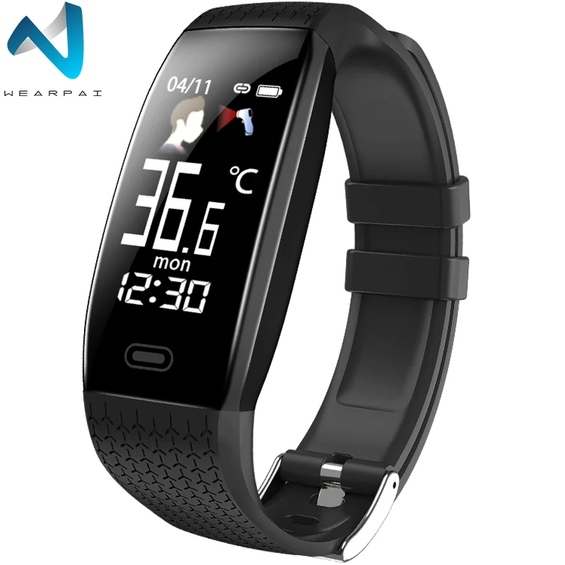 

Wearpai Fitness Tracker T5 Heart Rate Temperature Measure Smart Bracelet Weather Reminder Waterproof Activity Tracker Sport Gift