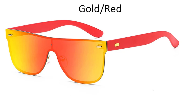 Gold Red Зеркальные очки для женщин, модные брендовые солнцезащитные очки без оправы для женщин, винтажные очки в ретро стиле, квадратные роскошные черные очки - Цвет линз: Gold Red