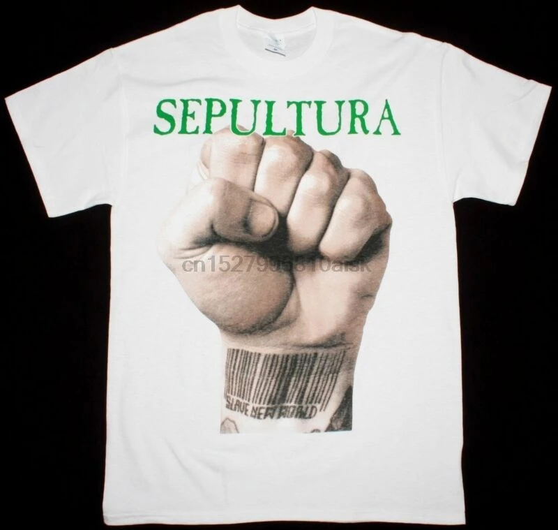 SEPULTURA SLAVE новый мир белая футболка SOULFLY NAILBOMB кавалера заговора|Футболки| |